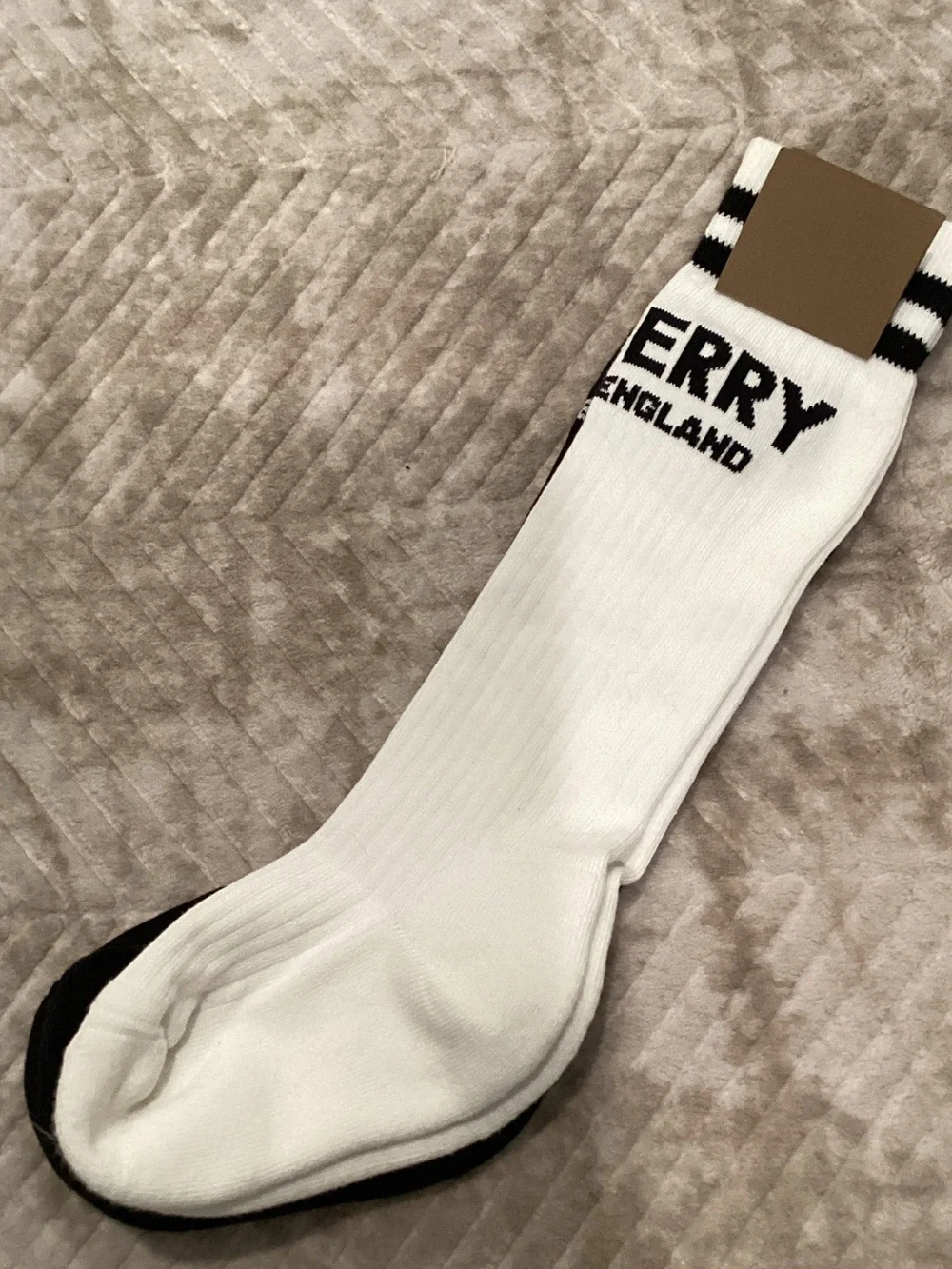 Kids Burberry Black and White Logo Ankle Socks - 2 Pack